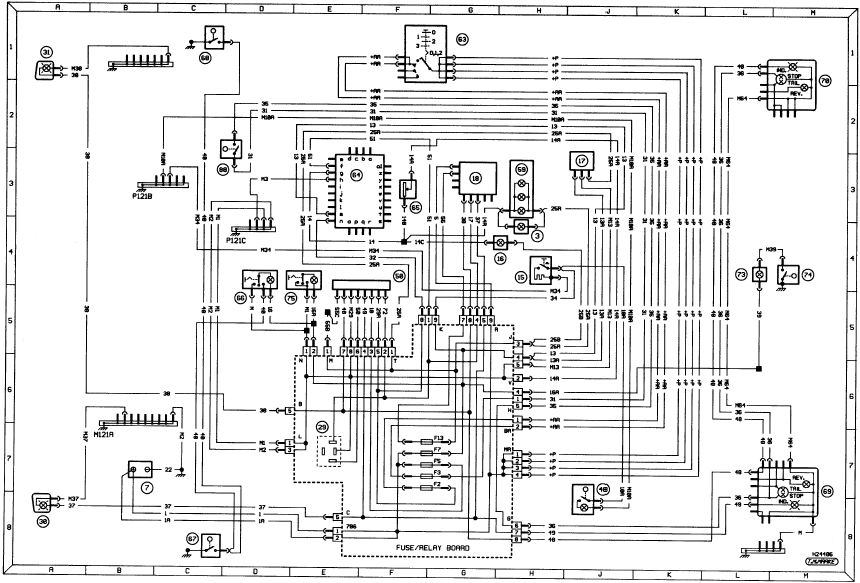 Diagram 2a: Typical exterior lighting - direction indicators and stop-lamps;