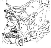 28.4c Idle speed adjusting screw location (1) on the Weber 32 IBSH