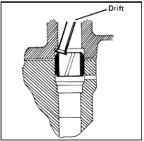 7.30 Driving the cylinder head dowel down flush with the block face