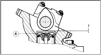 2.6 Valve clearance is measured at point J and altered by shim (4)