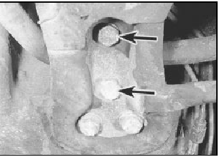 7.4 Anti-roll bar mounting clamp bolts (arrowed)