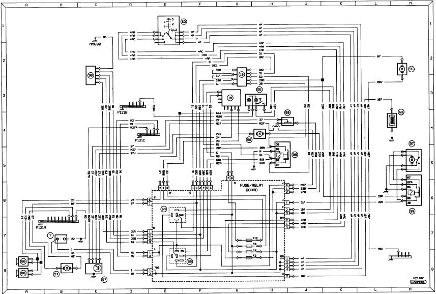 Diagram 3: Typical ancillary circuits - wash/wipe, horn, heater blower and