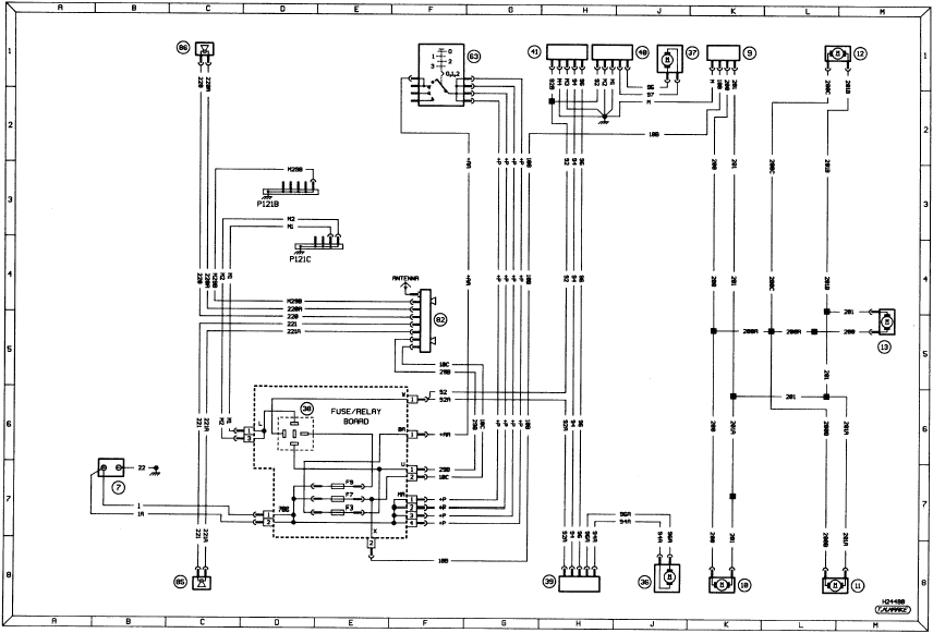 Diagram 3a: Typical ancillary circuits - electric windows, central locking and