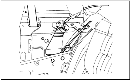 20.10 Removing the rear quarterlight glass regulator mechanism on Cabriolet