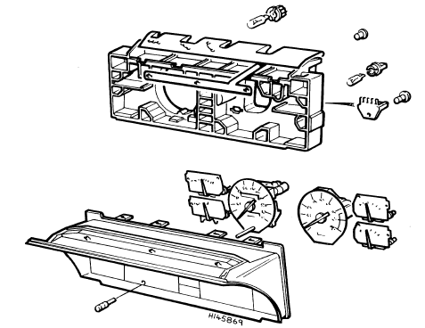 5.7b Exploded diagram of GTI instrument panel